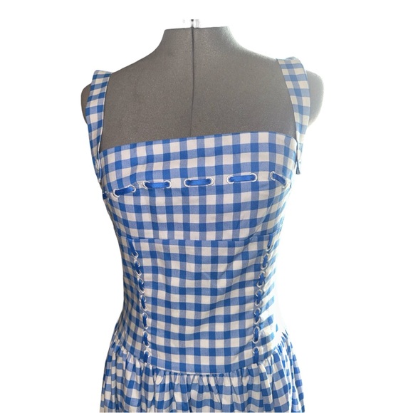 Blue Gingham Midi Dress - Picture 12 of 13